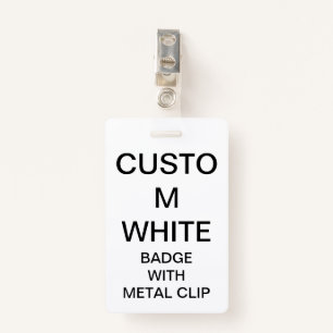 Custom Personalised BADGE WITH METAL CLIP ID Badge