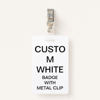 Custom Personalised BADGE WITH METAL CLIP ID Badge
