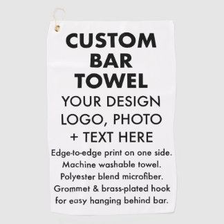 Custom personalised Bar Towel with Brass Hook