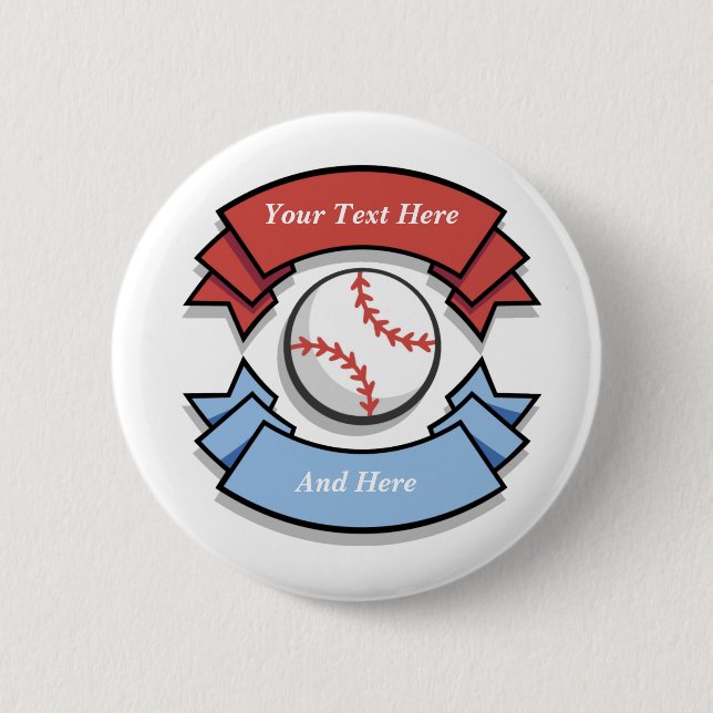 Custom Personalised Baseball Buttons (Front)