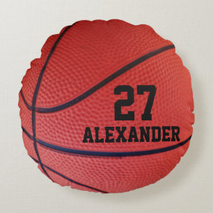 custom personalised Basketball Sports Team Round Cushion