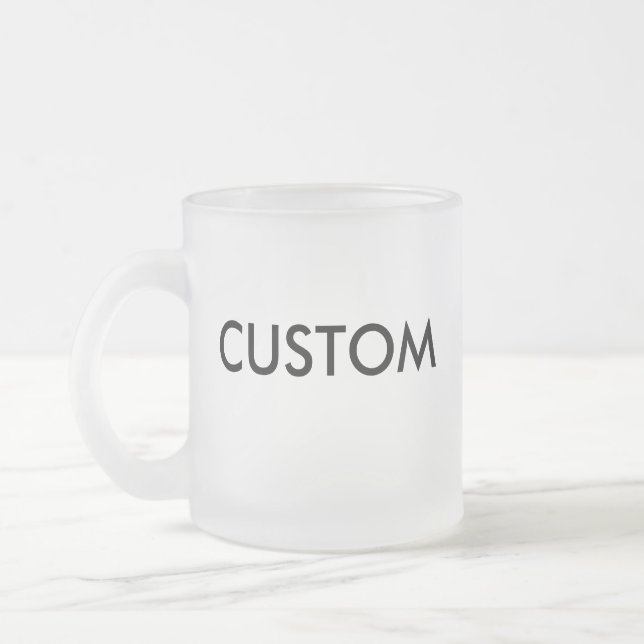 Custom Personalised Beer Glass Blank Template Frosted Glass Coffee Mug (Left)
