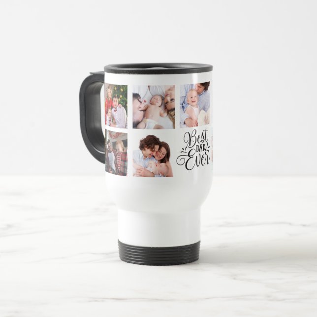 Custom Personalised BEST DAD EVER Gift Travel Mug (Front Left)