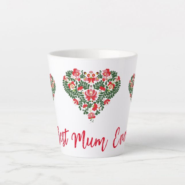 Custom Personalised Best Mum Ever Script Latte Mug (Front)