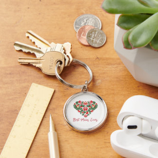 Custom Personalised Best Mum Ever Script text Key Ring
