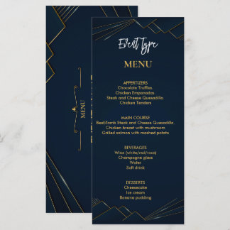 Custom personalised birthday party menu