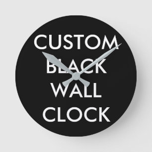 Custom Personalised BLACK 8" Round Wall Clock