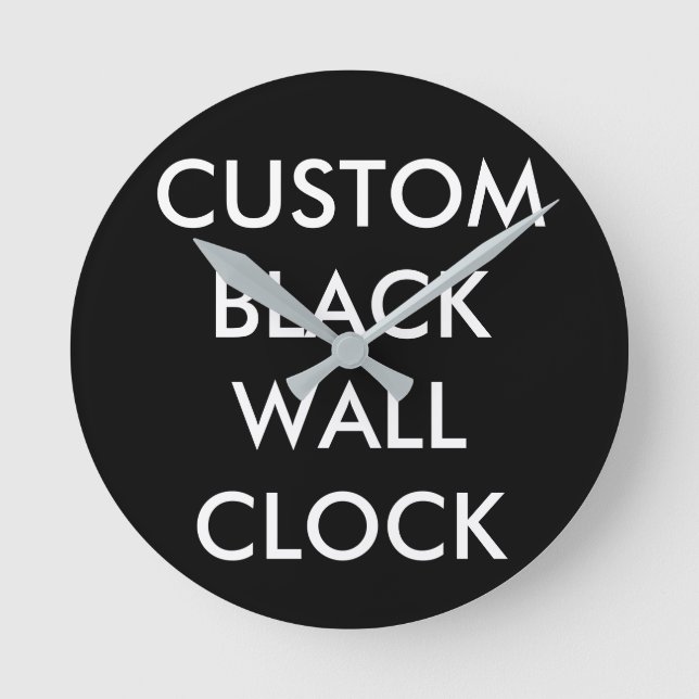 Custom Personalised BLACK 8" Round Wall Clock (Front)