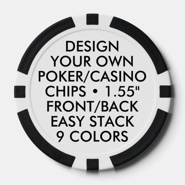 Custom Personalised BLACK CASINO / POKER CHIPS (Front)