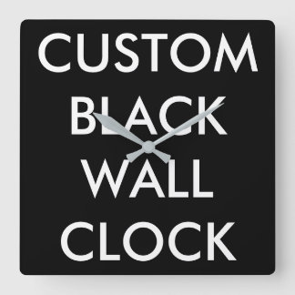 Custom Personalised BLACK Large Square Wall Clock