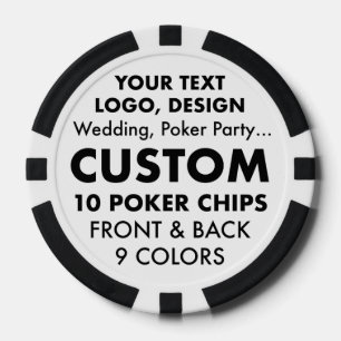 Custom personalised BLACK Poker Casino Chips (10)