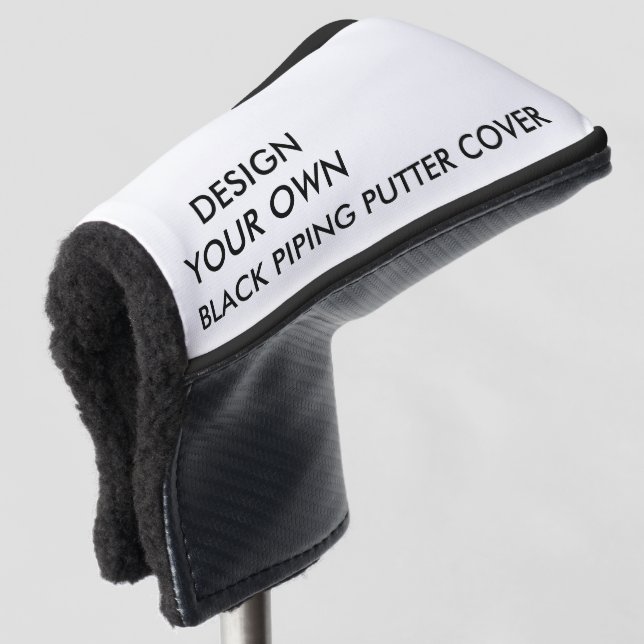 Custom Personalised Black Putter Golf Club Cover (3/4 Front)