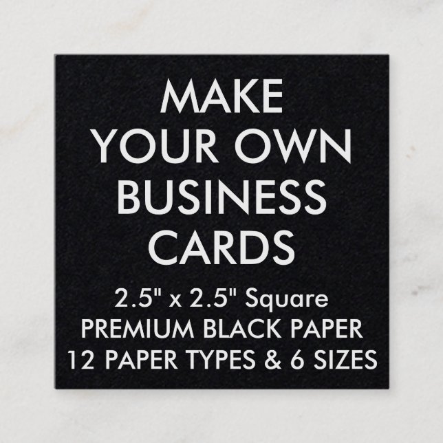 Custom Personalised BLACK Square Business Cards (Front)