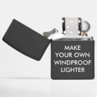 Custom Personalised Black Windproof Zippo Lighter
