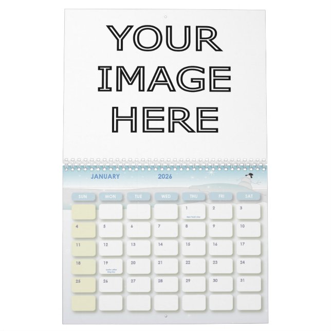 Custom Personalised Blank Calendar Template (Jan 2026)