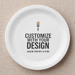 Custom Personalised Blank Company Branded Paper Plate<br><div class="desc">Serve your brand with style using these Custom Personalised Company Branded Paper Plates, designed with a blank template ready for your logo, company name, or custom message. Perfect for business events, office parties, pop-up shops, conferences, or promotional catering, these disposable plates offer a polished way to elevate your brand’s presentation....</div>
