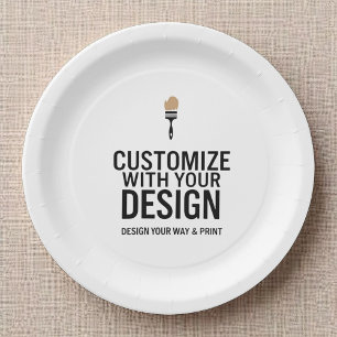 Custom Personalised Blank Company Branded Paper Plate