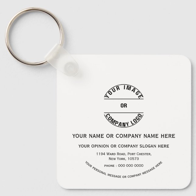 Custom personalised Blank Template  2.25” Metal Key Ring (Front)