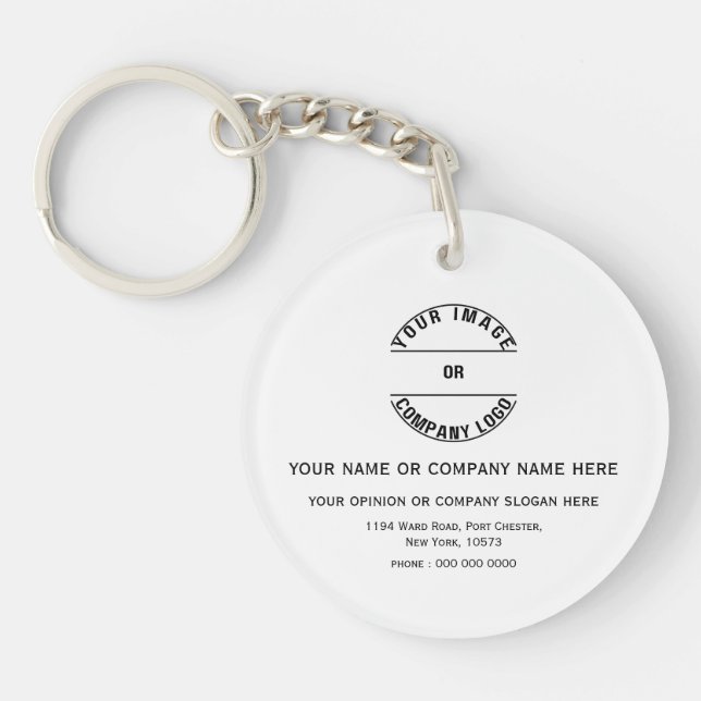 Custom Personalised Blank Template 2" Diameter Key Ring (Front)