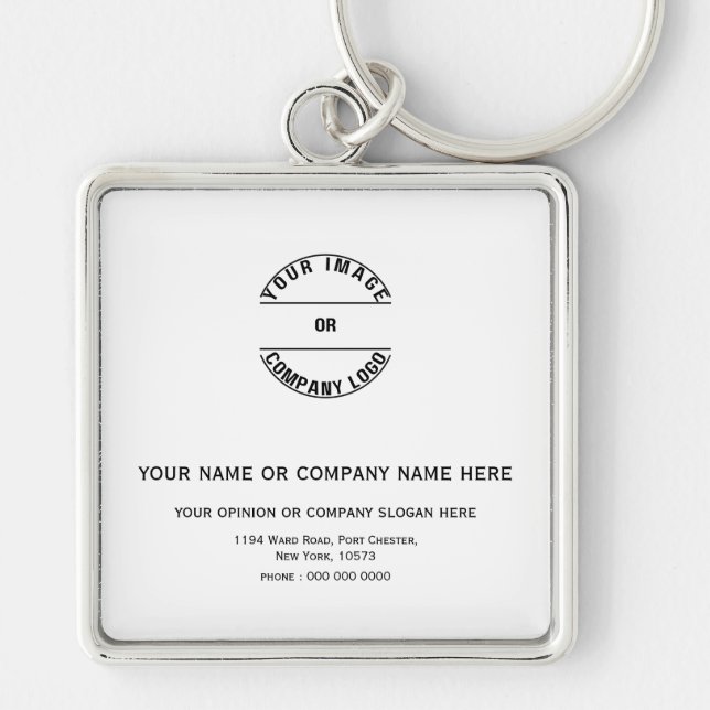 Custom Personalised Blank Template  2" l x 2" w Key Ring (Front)