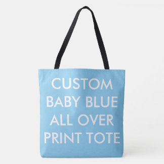 Custom Personalised BLUE ALL OVER PRINT TOTE BAG