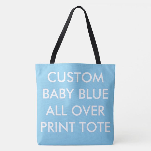 Custom Personalised BLUE ALL OVER PRINT TOTE BAG (Front)