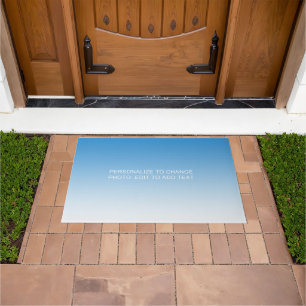 Custom Personalised Blue Artwork Photo Name Slogan Doormat