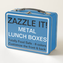 Custom Personalised BLUE Metal Lunch Box Template