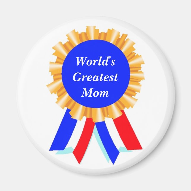 Custom Personalised Blue Ribbon Award Magnets (Front)