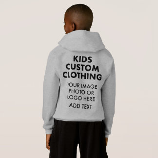 Custom Personalised BOY'S PULLOVER HOODIE - GREY