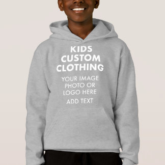Custom Personalised BOY'S PULLOVER HOODIE - GREY