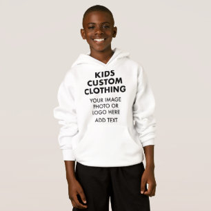 Custom Personalised BOY'S PULLOVER HOODIE - WHITE
