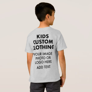 Custom Personalised BOY'S T-SHIRT - ASH GREY