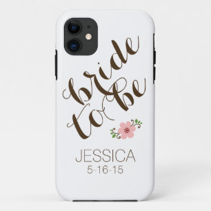Custom personalised bride to be name wedding date iPhone 11 case