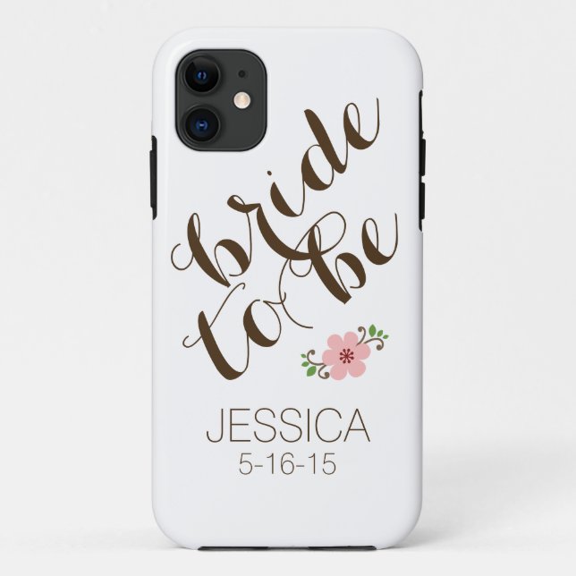 Custom personalised bride to be name wedding date Case-Mate iPhone case (Back)