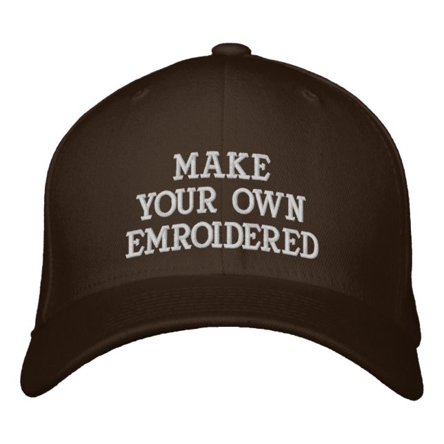 Custom Personalised Brown Embroidered Baseball Cap (Front)