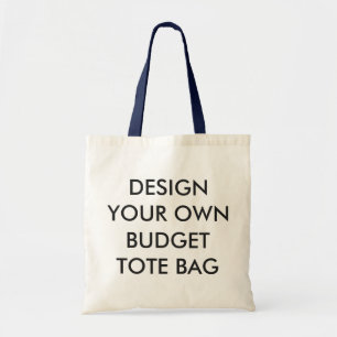 Custom Personalised Budget Tote Bag - NAVY Handles