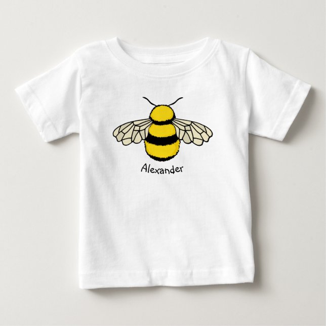 Custom Personalised Bumblebee Honey Bee Bug Baby T-Shirt (Front)