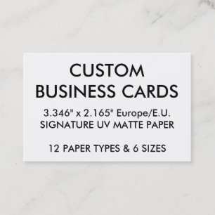 Custom Personalised Business Cards Blank Template