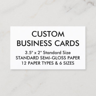 Custom Personalised Business Cards Blank Template