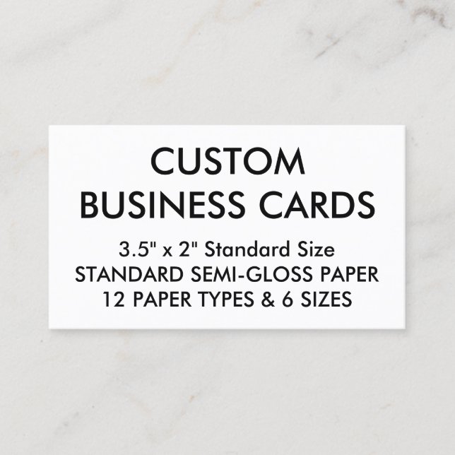 Custom Personalised Business Cards Blank Template (Front)