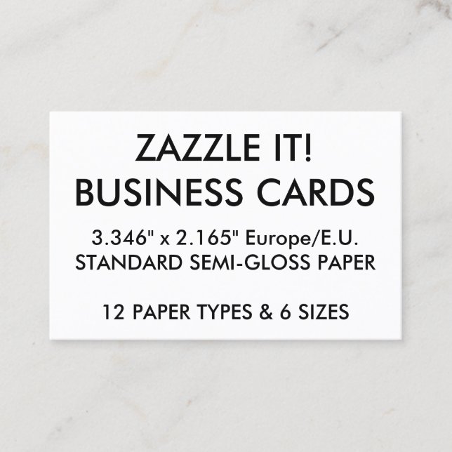 Custom Personalised Business Cards Blank Template (Front)