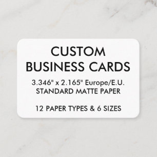 Custom Personalised Business Cards Blank Template
