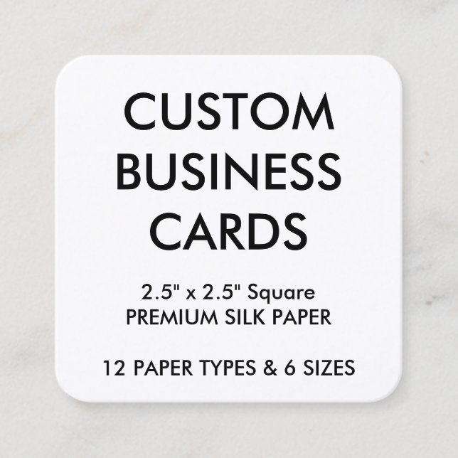 Custom Personalised Business Cards Blank Template (Front)