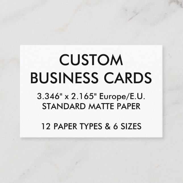 Custom Personalised Business Cards Blank Template (Front)