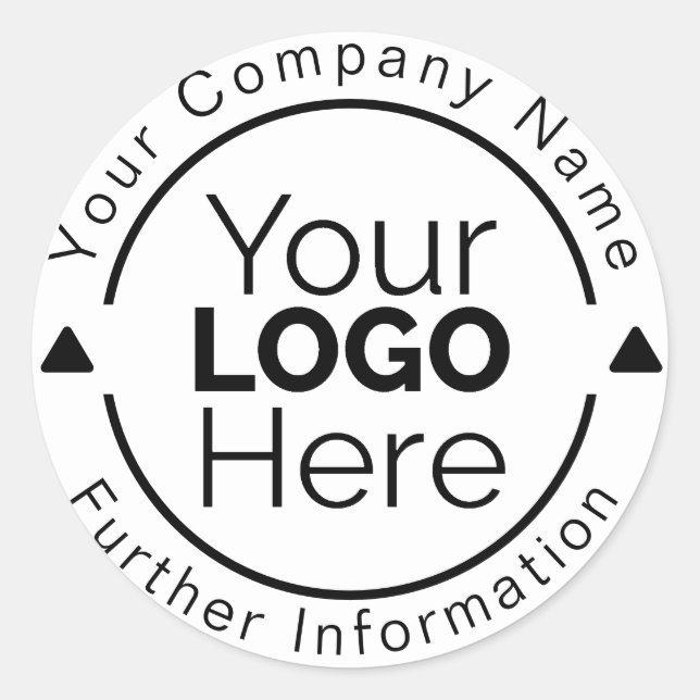 Custom Personalised Business Logo Rubber Stamp Classic Round Sticker (Front)
