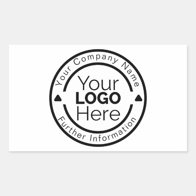 Custom Personalised Business Logo Rubber Stamp Rectangular Sticker (Front)