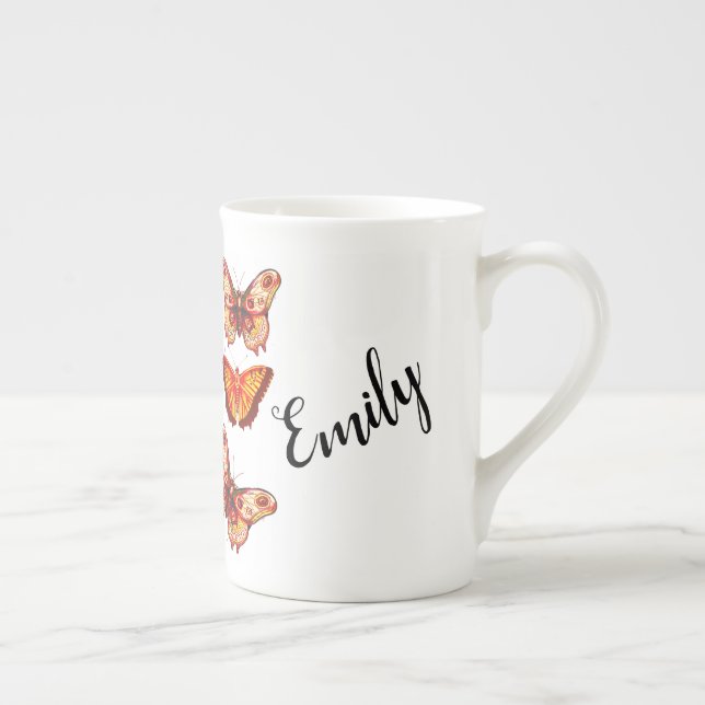Custom Personalised Butterfly Bone China Mug (Right)