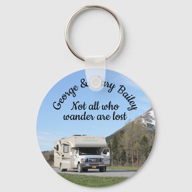 Custom Personalised Camper RV Keychain Your Photo (Front)