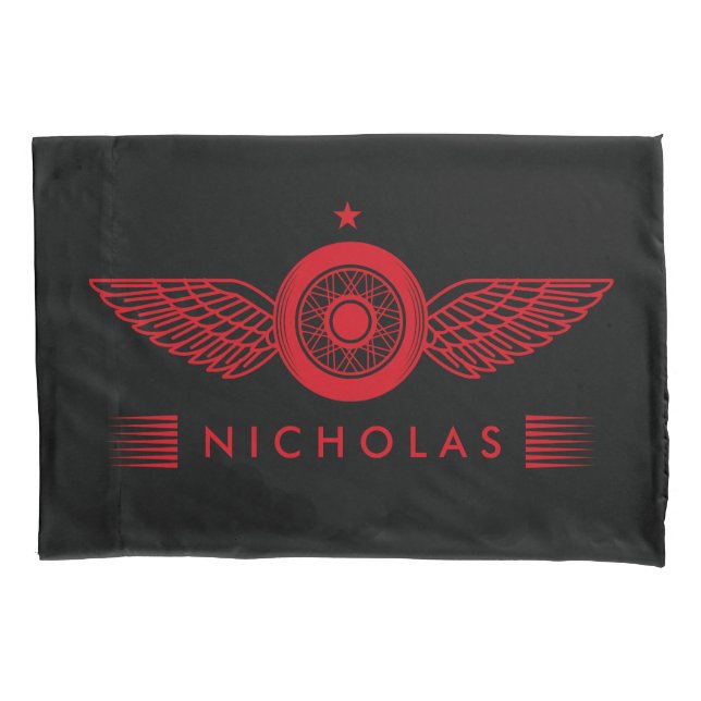 Custom Personalised Car Bike Winged Logo Any Colou Pillowcase (Front)